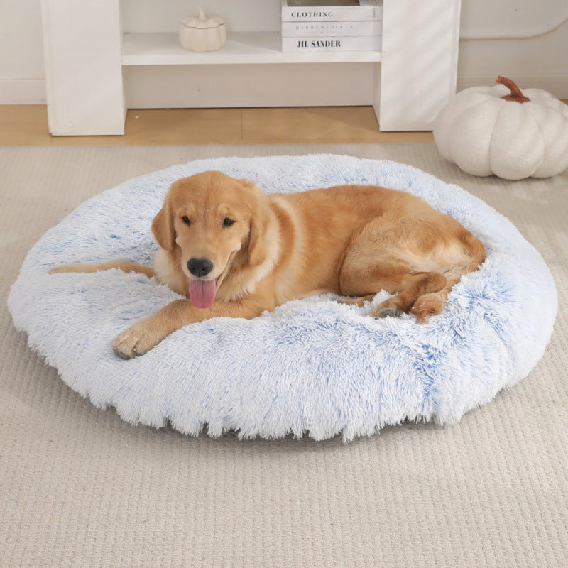 Round Plush Pet Bed Warm Sleeping Mat